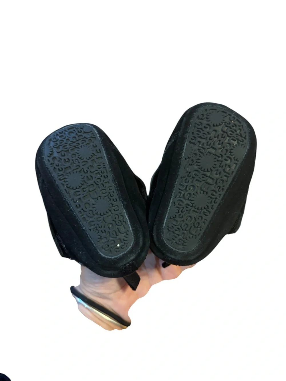 UGG Kids Black Cozy Slip-On Slippers with Shearling Collar